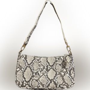 RIAH Vegan Leather Python Print Crossbody Black/White NWOT